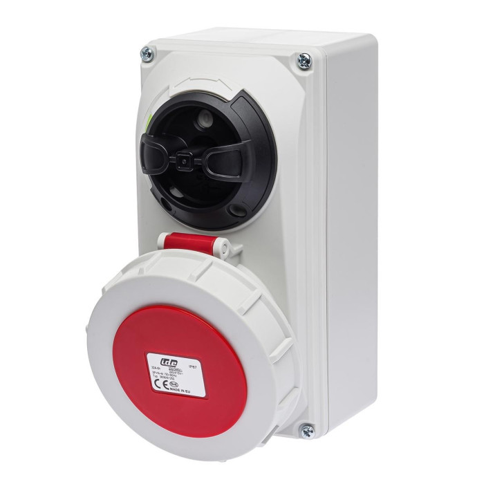 Розетка настінна з механічним блокуванням IDE MUNDIAL 3P+N+E 32 А 200/346–240/415 В IP67 - 03836