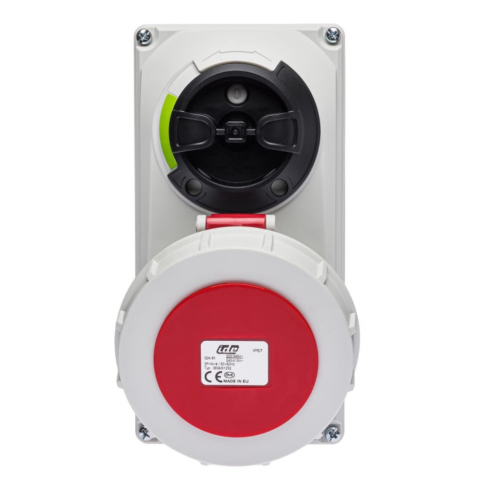 Розетка настінна з механічним блокуванням IDE MUNDIAL 3P+N+E 32 А 200/346–240/415 В IP67 - 03836