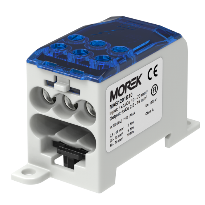 MAB1201B10 Розподільний блок OJL200A синій вх. (1xAl/Cu70) вих. (6xCu 16мм²)
