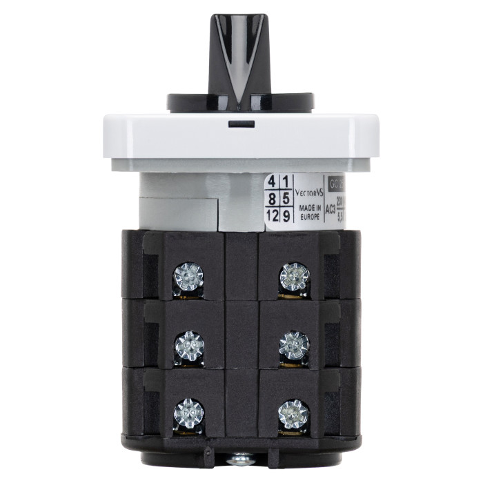 Кулачковий перемикач GC 25A 3P схема 53 (1-0-2)