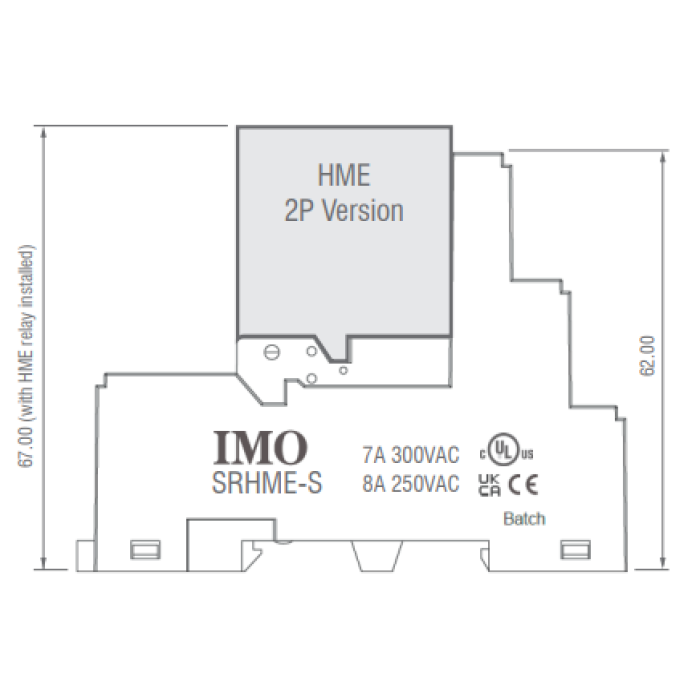 SRHME-S Цоколь для реле HME (з скобою)
