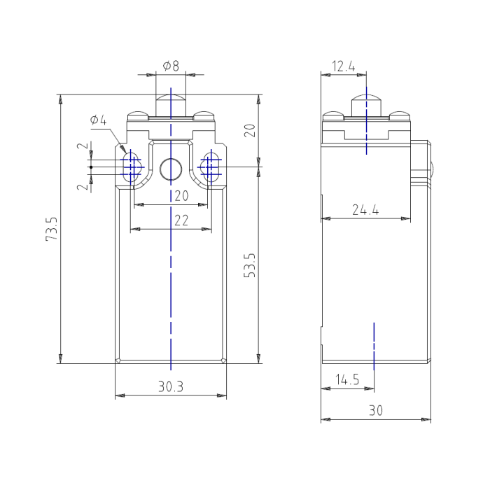 Кінцевий вимикач COMEPI з металевим плунжером NO+NC - AP1T11Z11