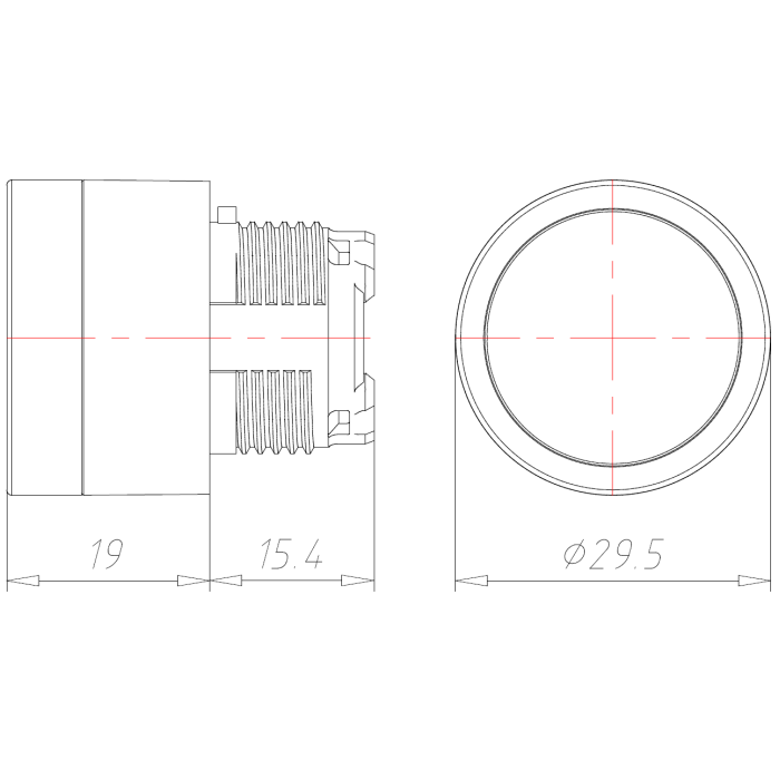 ECX 4202 Кнопка зелена з підсвічуванням пластик