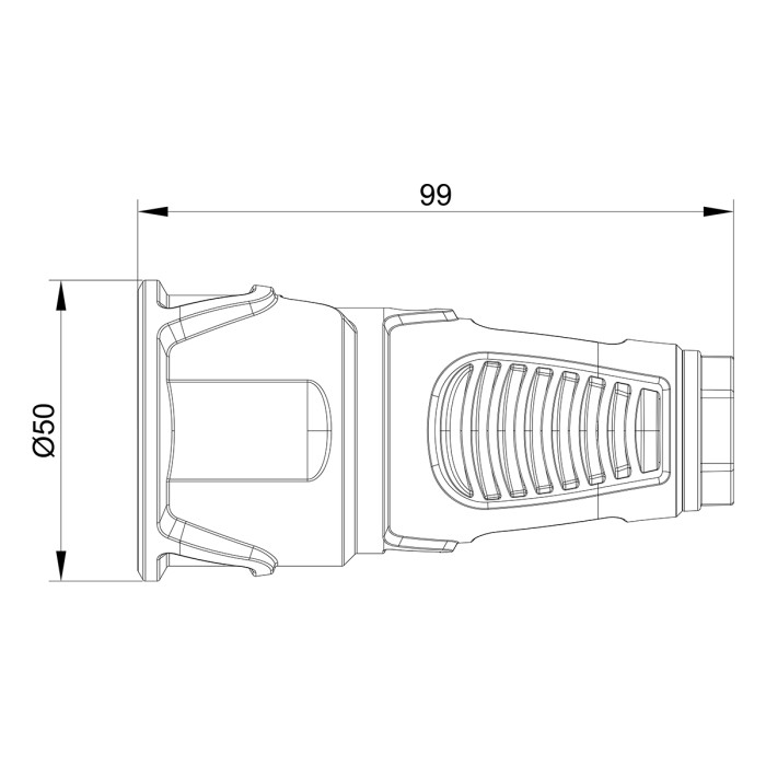 Розетка кабельна IDE SCHUKO 2P+E 16A 220–250V IP20