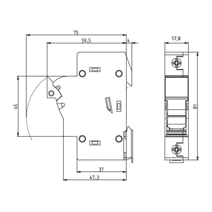2341038* Тримач запобіжників 1P DCH 10x38 32A 690 V АC