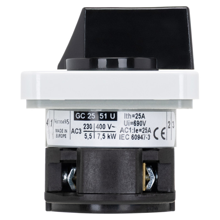 Кулачковий перемикач GC 25A 1P схема 51 (1-0-2)