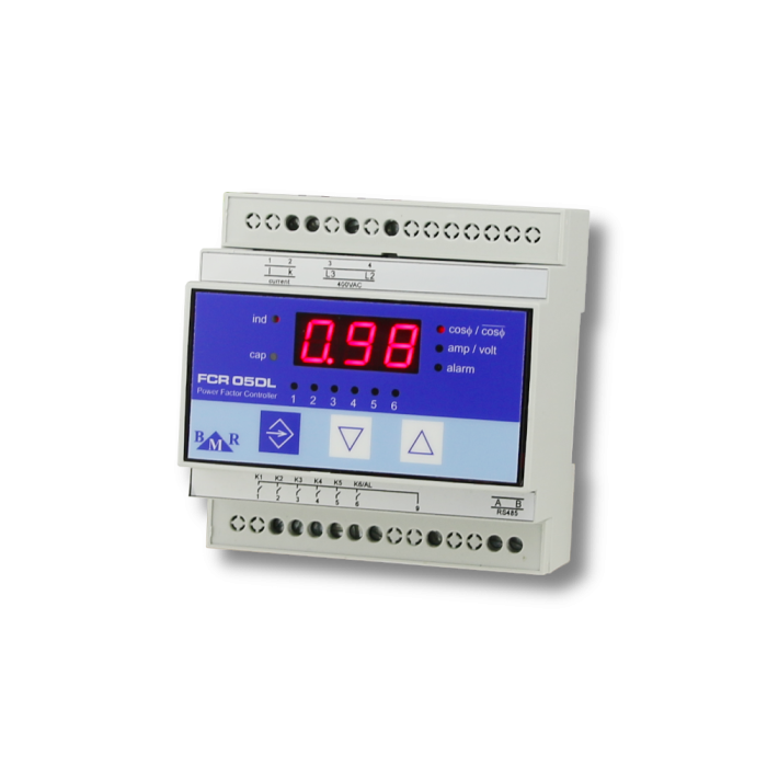FCR05DLRS Регулятор реактивної потужності, монтаж на DIN-рейку, 5-6 ступеней, живлення 400В + RS-485