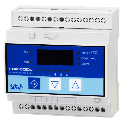 Регулятор реактивної потужності BMR FCR05DLRS, монтаж на DIN-рейку, 5-6 ступеней, живлення 400V + RS-485