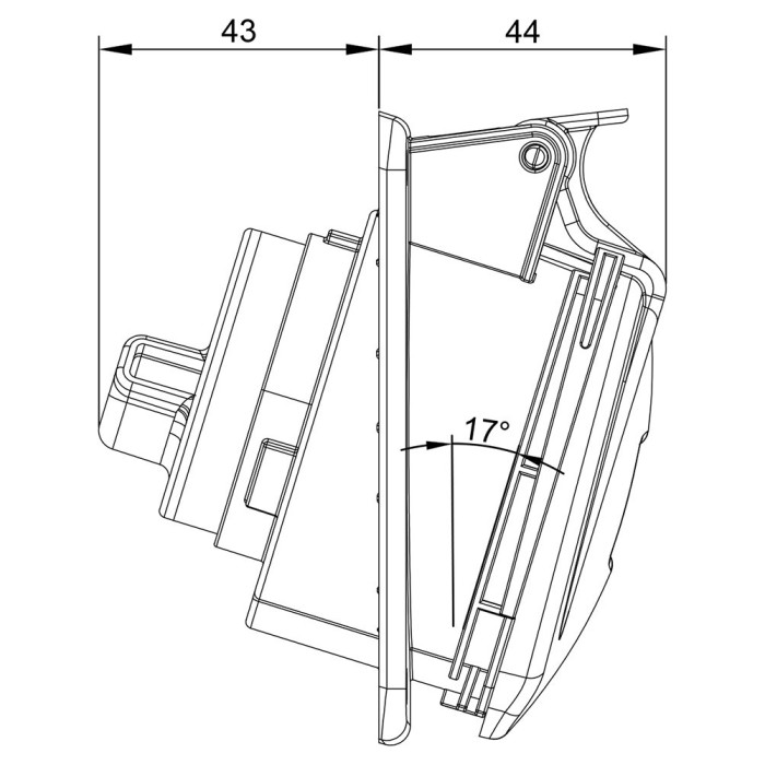 Розетка вбудована похила IDE MUNDIAL 3P+N+E 16 А 200/346–240/415 В IP44 - 03303