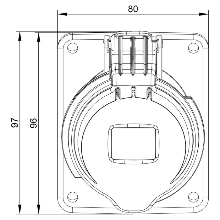 Розетка вбудована похила IDE MUNDIAL 3P+N+E 16 А 200/346–240/415 В IP44 - 03303