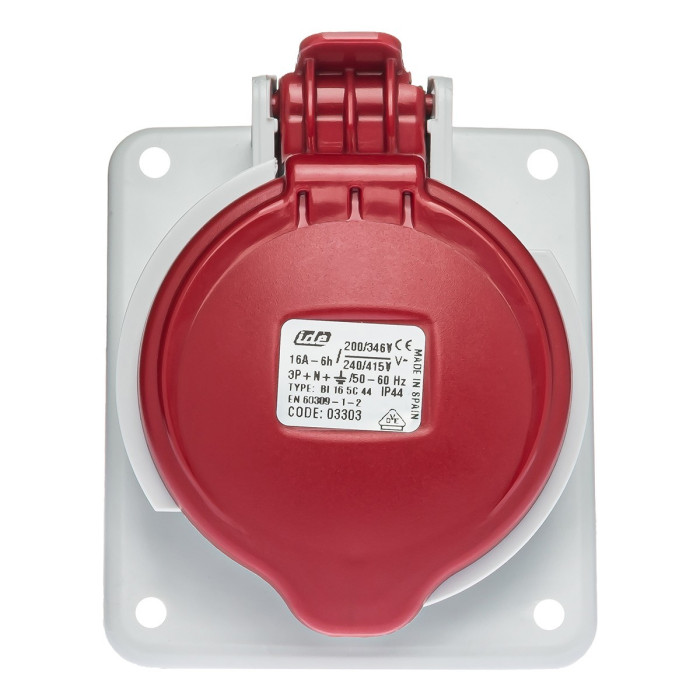 Розетка вбудована похила IDE MUNDIAL 3P+N+E 16 А 200/346–240/415 В IP44 - 03303