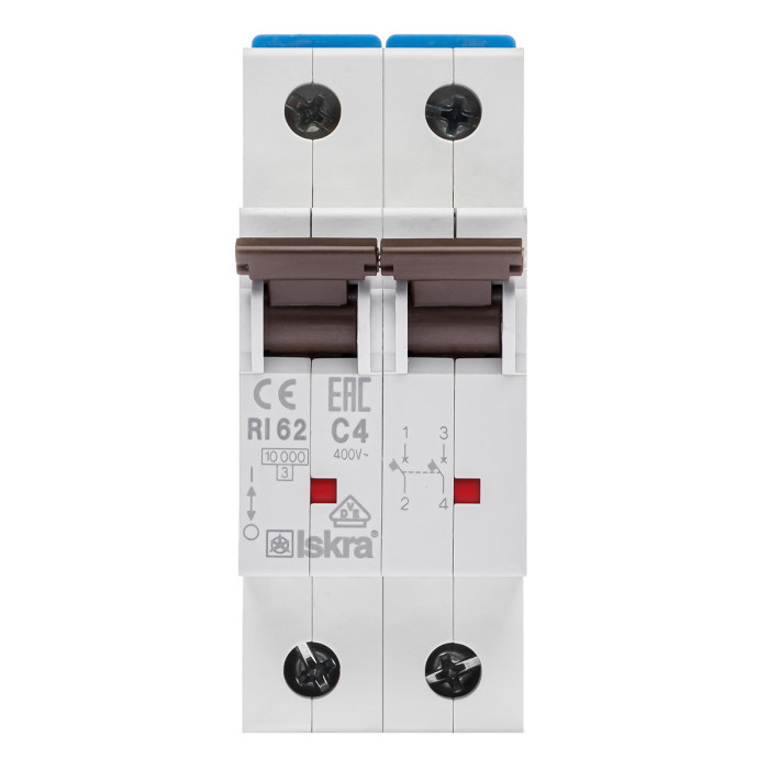 Модульний автоматичний вимикач ISKRA RI62 2P C0.5A 10кА - 786100143000
