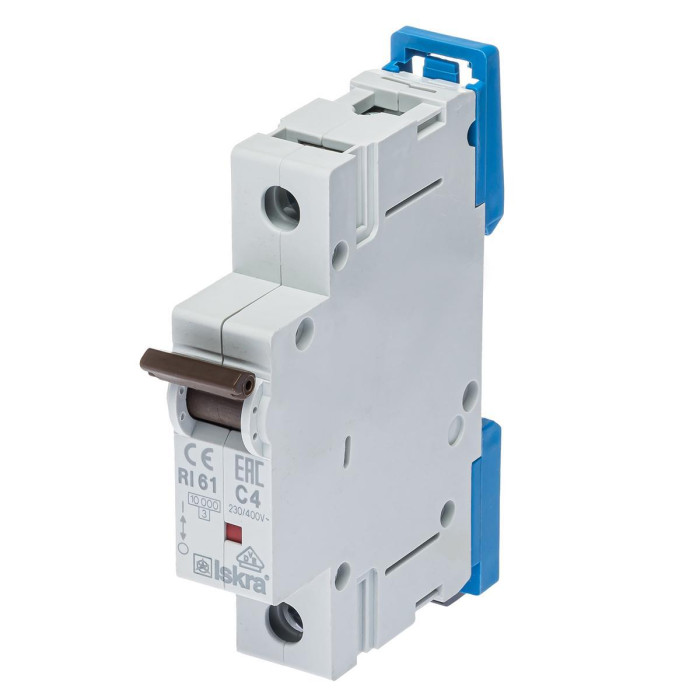 Модульний автоматичний вимикач ISKRA RI61 1P C4A 10кА - 786100051000