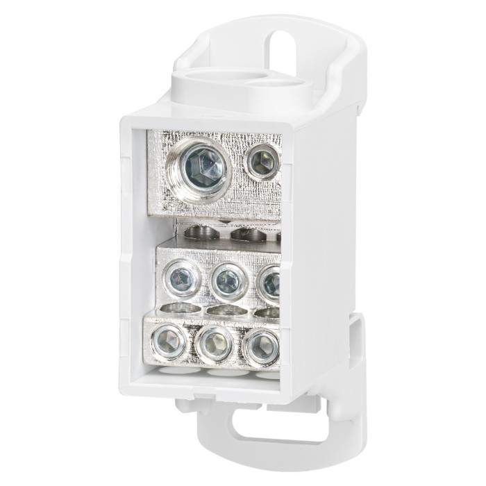 Розподільчий блок Vector VS VJB-125 на DIN-рейку, 125A, вх.1×10-35mm, вих.6×2.5-16, 1×6-16mm