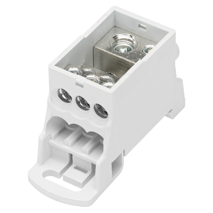 Розподільчий блок Vector VS VJB-125 на DIN-рейку, 125A, вх.1×10-35mm, вих.6×2.5-16, 1×6-16mm