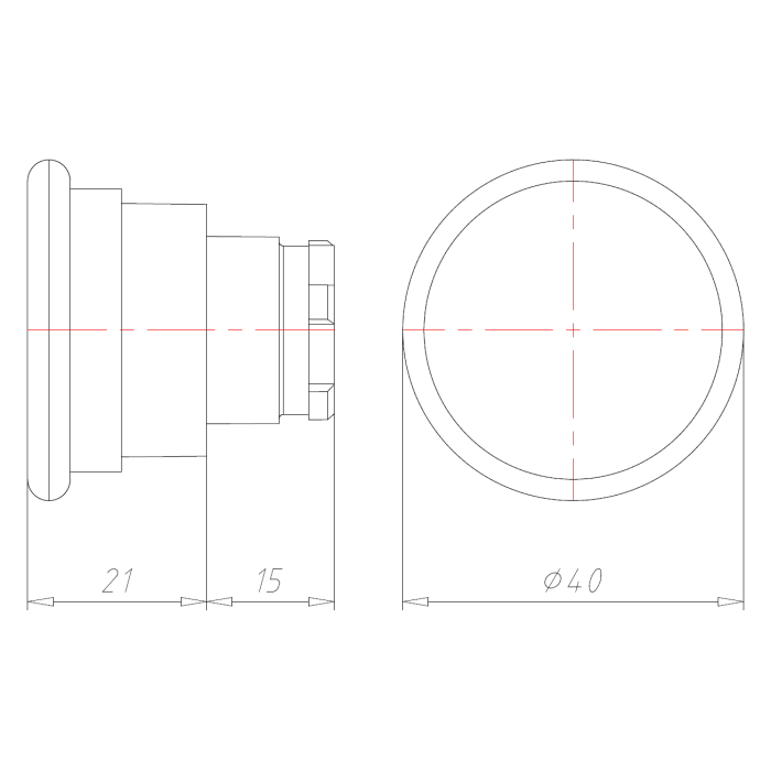 ECX 1226 Поворот кнопка аварійної зупинки