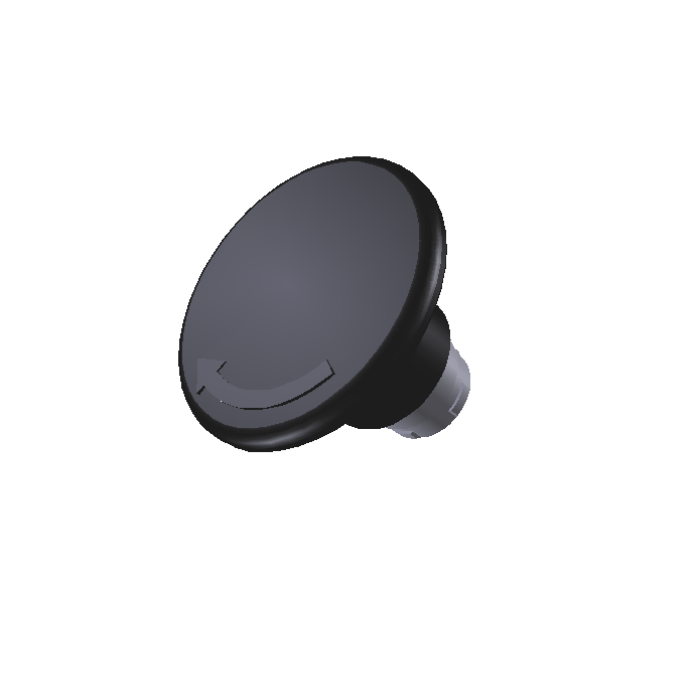 ECX 1132 Кнопка грибоподібна чорна 60 мм, з фіксацією