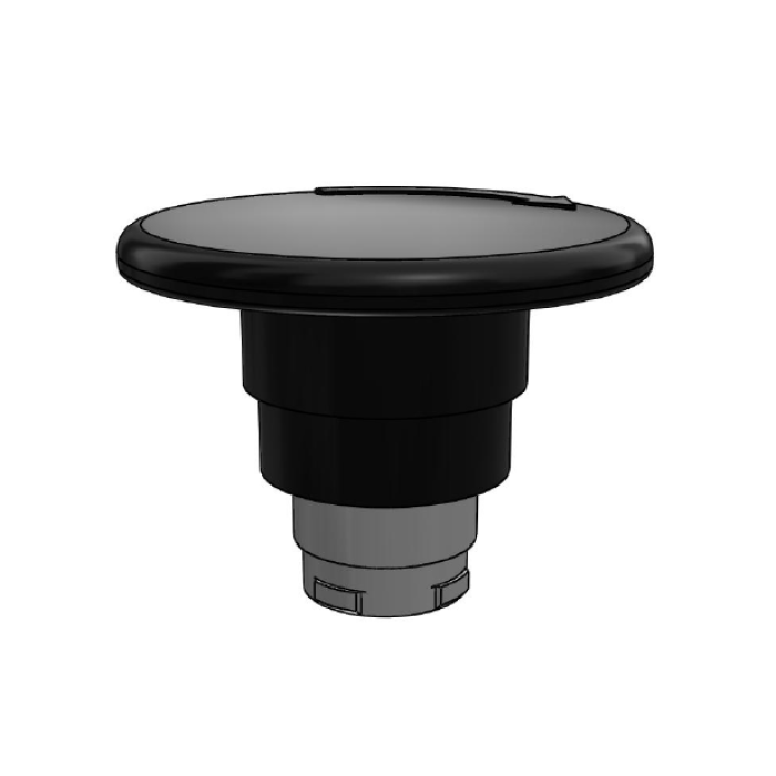 ECX 1132 Кнопка грибоподібна чорна 60 мм, з фіксацією