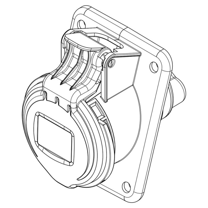 Розетка вбудована похила IDE MUNDIAL 2P+E 16 А 200–250 В IP44 - 02301