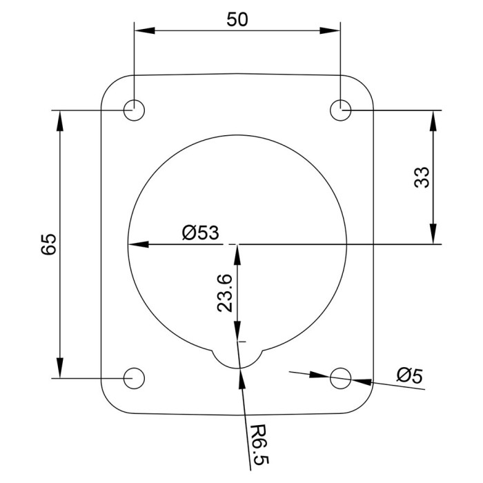 Розетка вбудована похила IDE MUNDIAL 2P+E 16 А 200–250 В IP44 - 02301