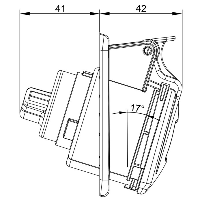 Розетка вбудована похила IDE MUNDIAL 2P+E 16 А 200–250 В IP44 - 02301