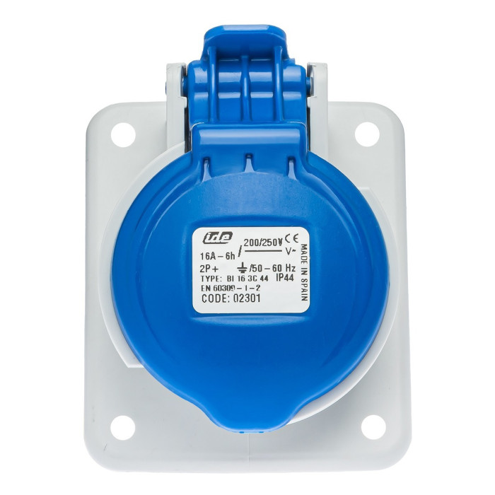 Розетка вбудована похила IDE MUNDIAL 2P+E 16 А 200–250 В IP44 - 02301