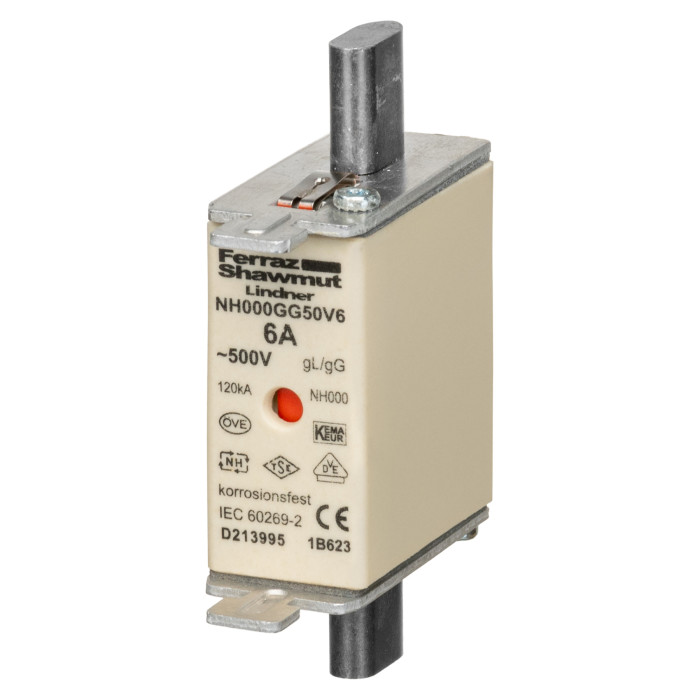 Ножовий запобіжник PRONUTEC gG NH000 6A - S20 000 13.6