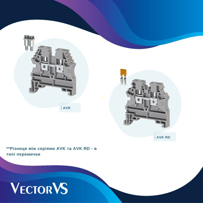 Клема Klemsan AVK 25 RD прохідна 25 мм синя
