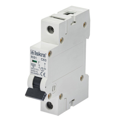 Модульний автоматичний вимикач ISKRA RI51 1P C63A 6кА