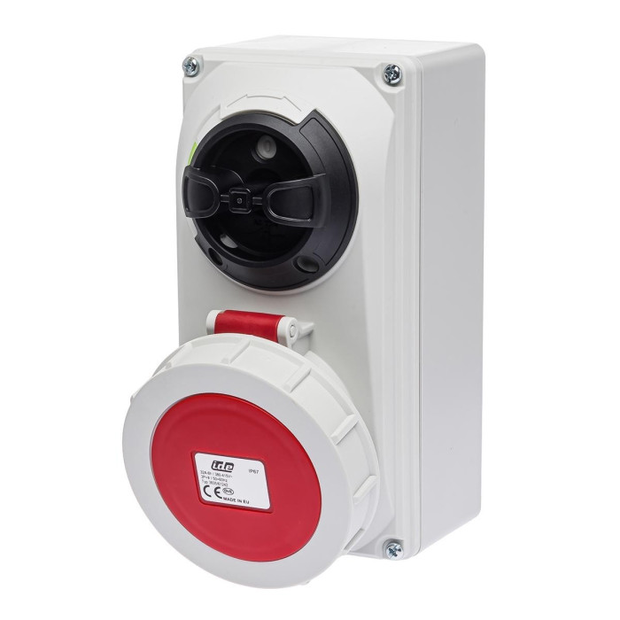 Розетка настінна з механічним блокуванням IDE MUNDIAL 3P+E 32 А 380–415 В IP67 - 03835