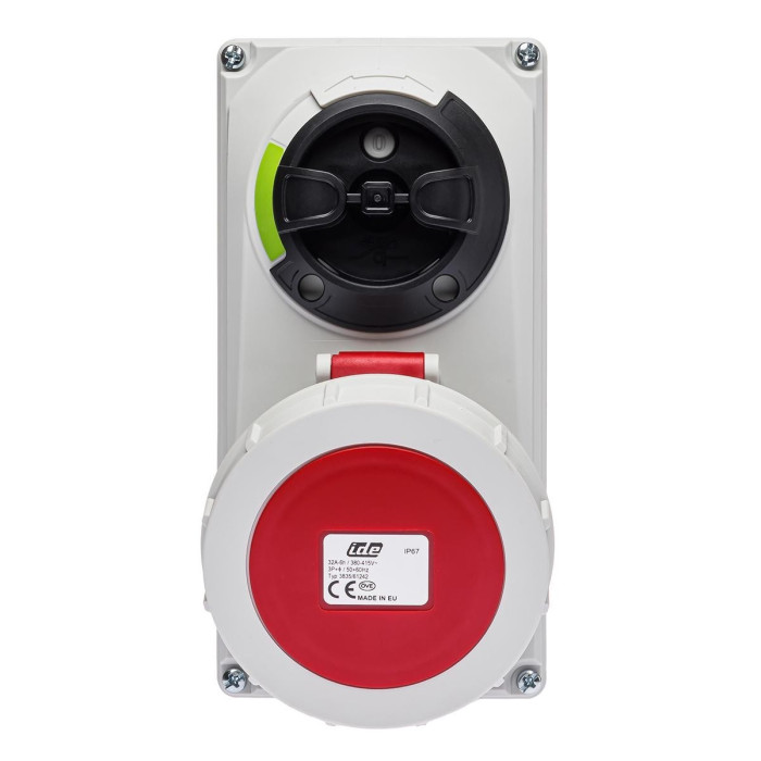 Розетка настінна з механічним блокуванням IDE MUNDIAL 3P+E 32 А 380–415 В IP67 - 03835