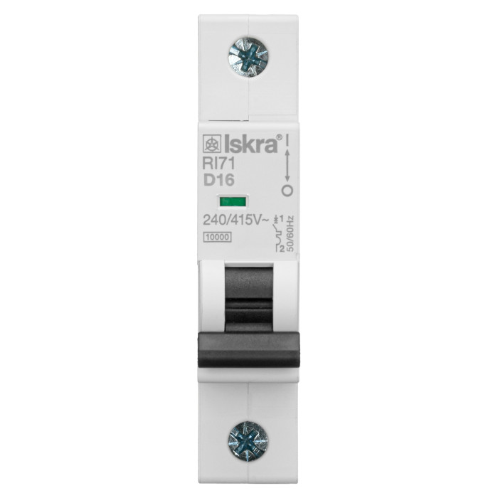 Модульний автоматичний вимикач ISKRA RI71 1P D16A 10кА - 786091370000
