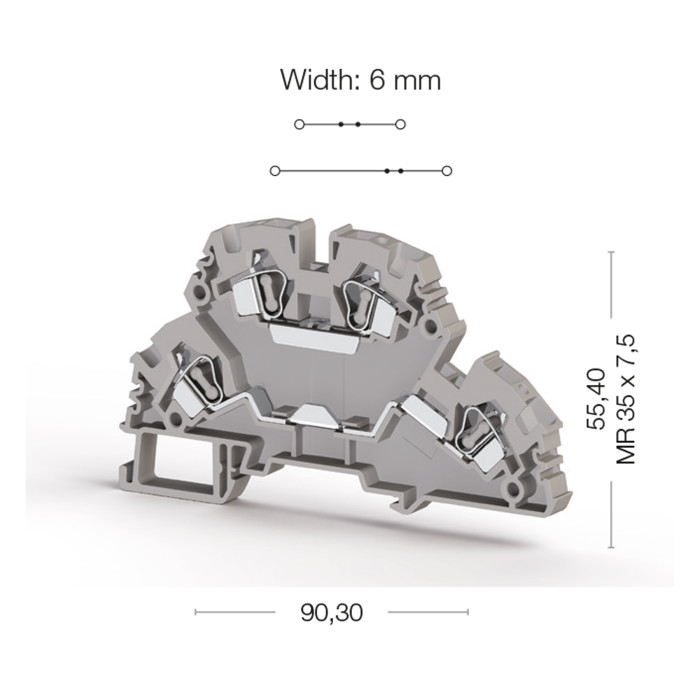 Клема Klemsan YBK Дворівнева 4 мм - 0.0.0.3.18109