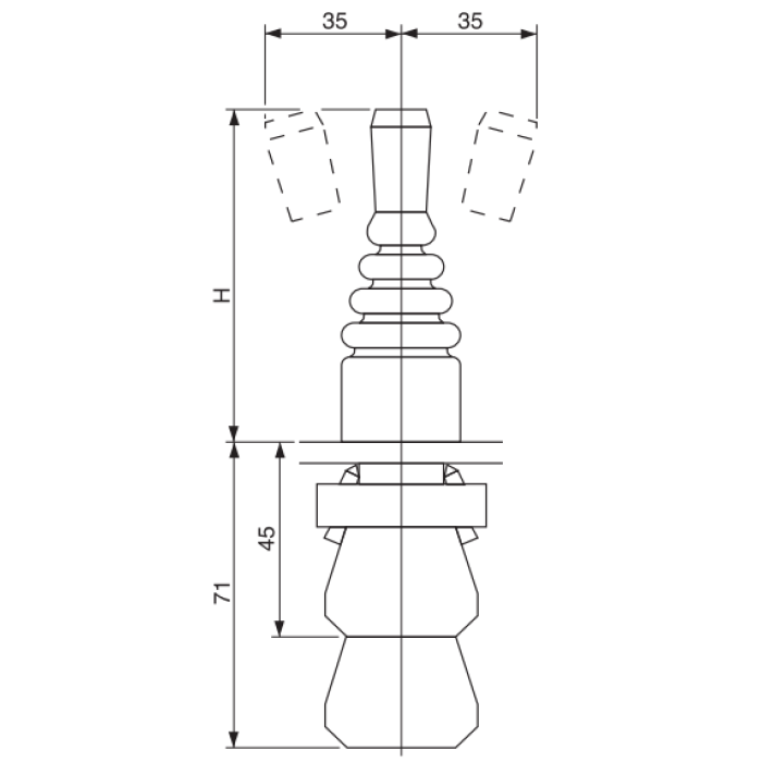 ECX 1520 Джойстик 4-позиційний A-B-C-D без фіксації серії EXC 1...