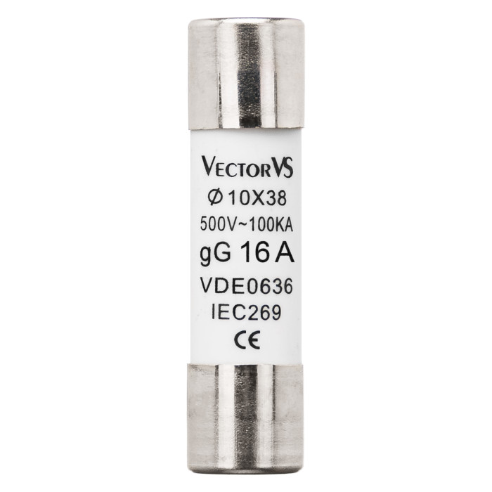 Запобіжник циліндричний Vector VS GENESIS 10x38 16A 500V AC