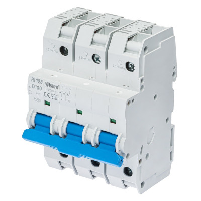 Модульний автоматичний вимикач ISKRA RI123 3P D100A 10kA