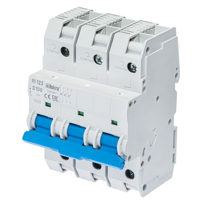 Модульний автоматичний вимикач ISKRA RI123 3P D100A 10кА - 786100534000
