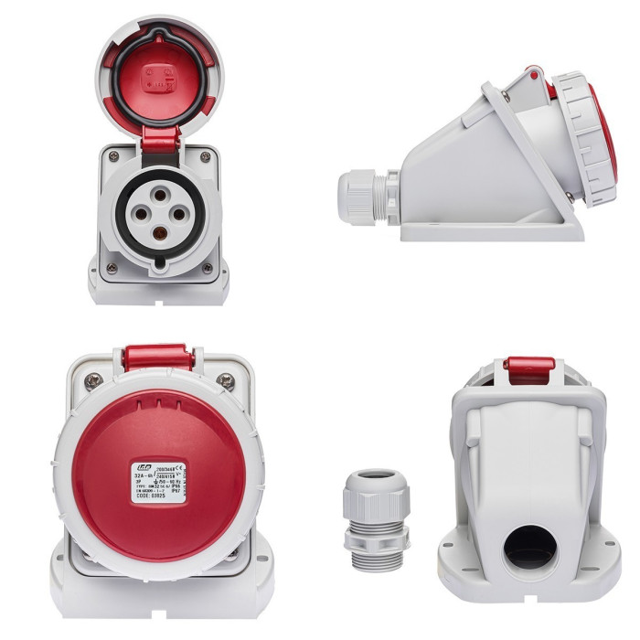 Розетка настінна IDE MUNDIAL 3P+E 32 А 380–415 В IP66-67 - 03825