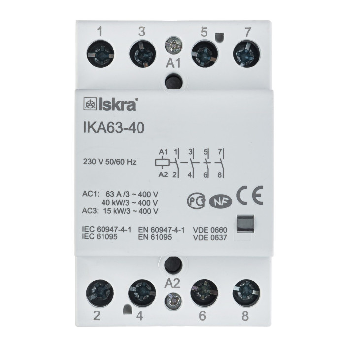 Модульний контактор ISKRA IKA 63A 230В AC 4NO - 030045522000