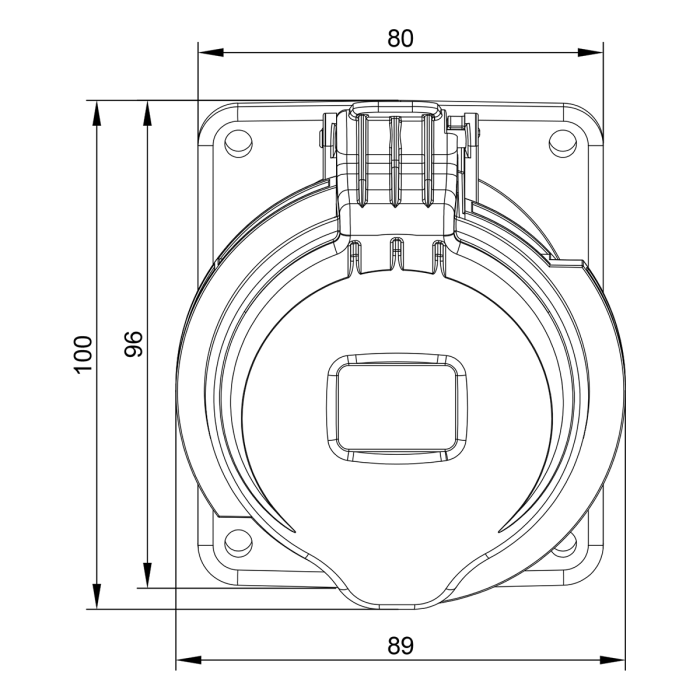 Розетка вбудована похила IDE MUNDIAL 3P+N+E 32A 200/346–240/415V IP44