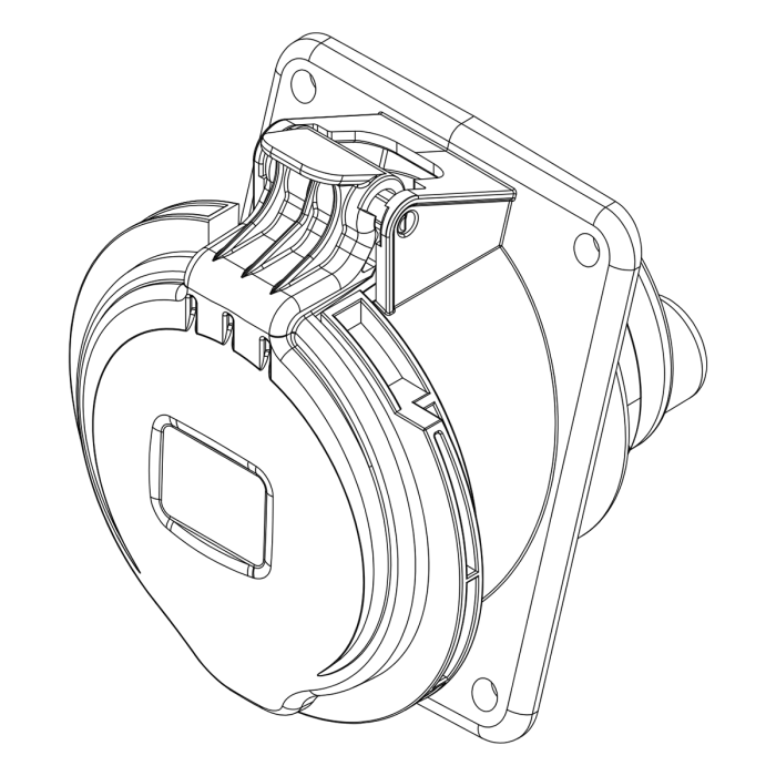 Розетка вбудована похила IDE MUNDIAL 3P+N+E 32A 200/346–240/415V IP44