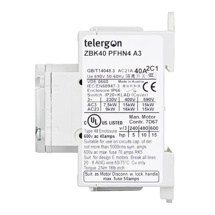Модульний вимикач навантаження TELERGON ZBK 3P 40A - ZBK40 PFHN4 A3