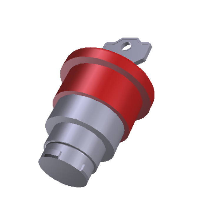 ECX 1141 Грибоподібна кнопка червона із замком, з фіксацією
