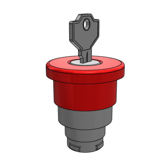 ECX 1141 Грибоподібна кнопка червона із замком, з фіксацією