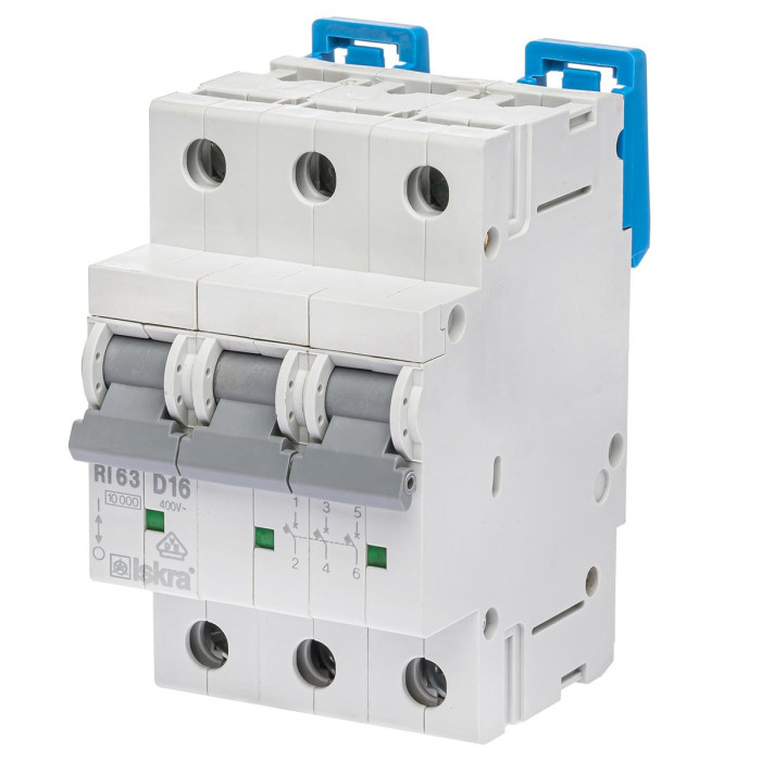 Модульний автоматичний вимикач ISKRA RI63 3P D16A 10кА - 786100120000