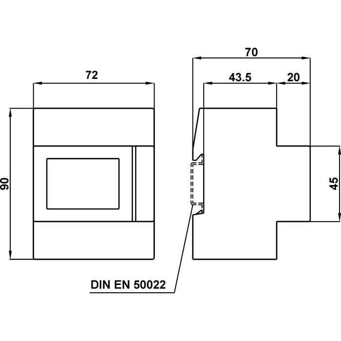 C70QTL080M4CAD Лічильник на DIN-рейку LCD 3Ф 4-пров. 400V 80A MID, RS-486