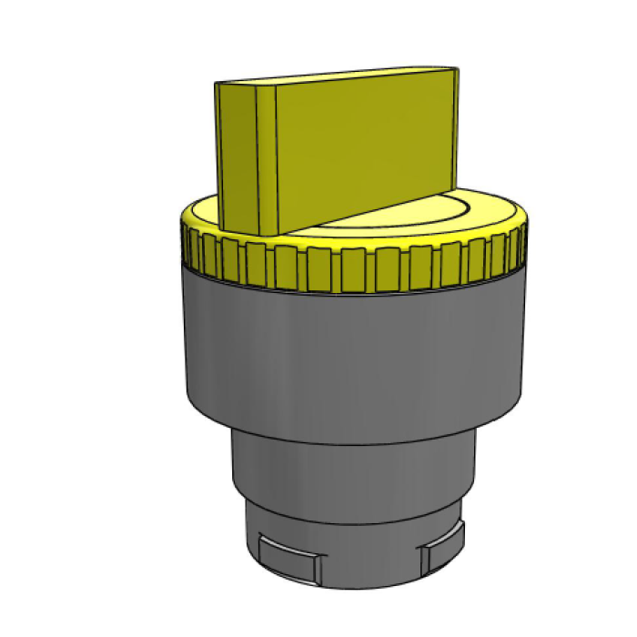 Поворотна кнопка 2-позиційна з жовтим підсвічуванням COMEPI - ECX 1253