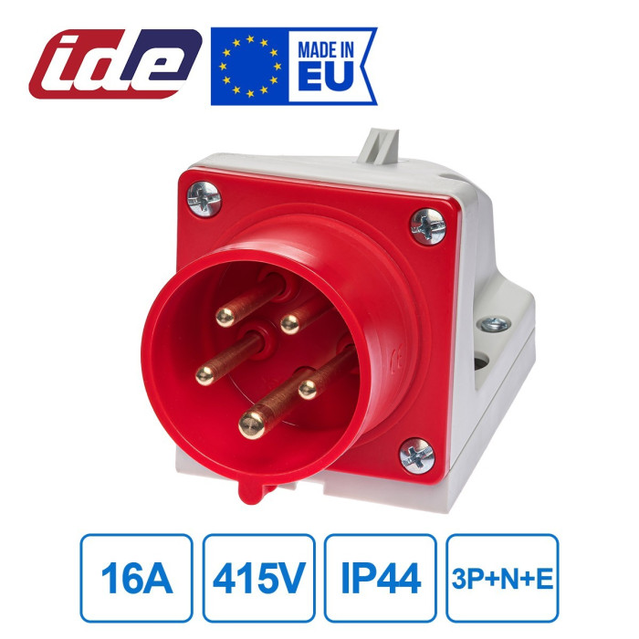 Настінна вилка IDE MUNDIAL 3P+N+E 16 А 200/346–240/415 В IP44 - 03123