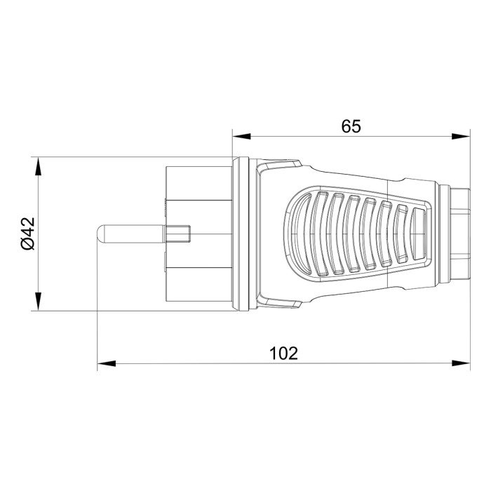 Вилка кабельна IDE SCHUKO 2P+E 16A 220–250V IP54