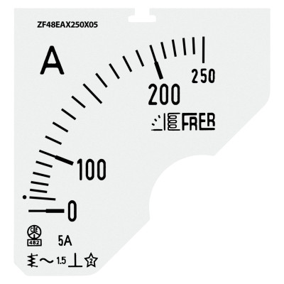 Шкала амперметра FRER ZF 250/5А В